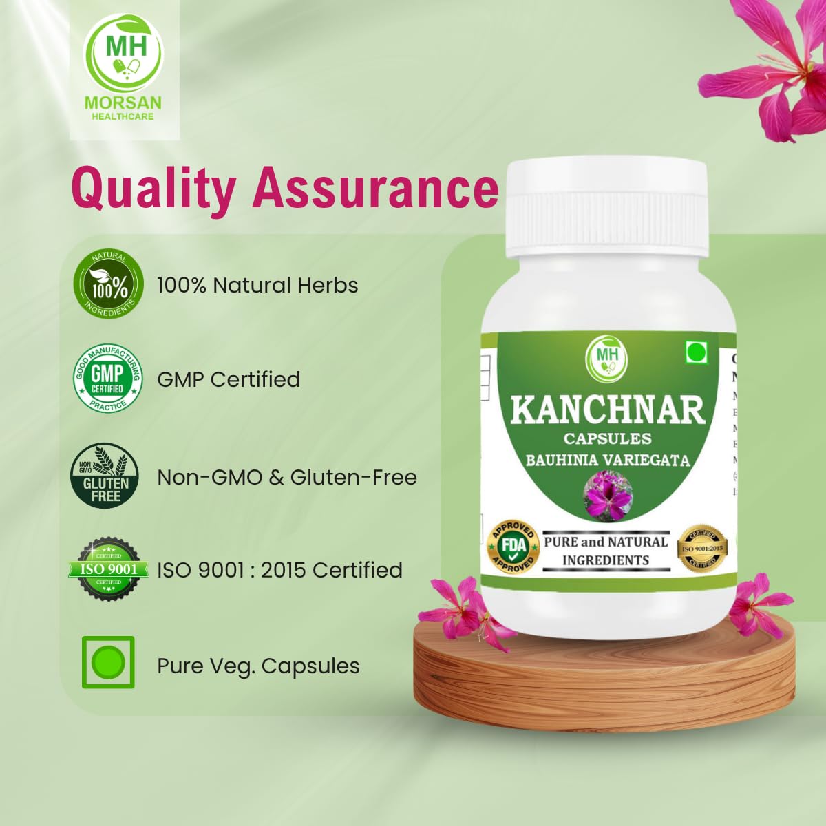 Morsan Healthcare Kanchnar 500mg Capsules, 60 Count