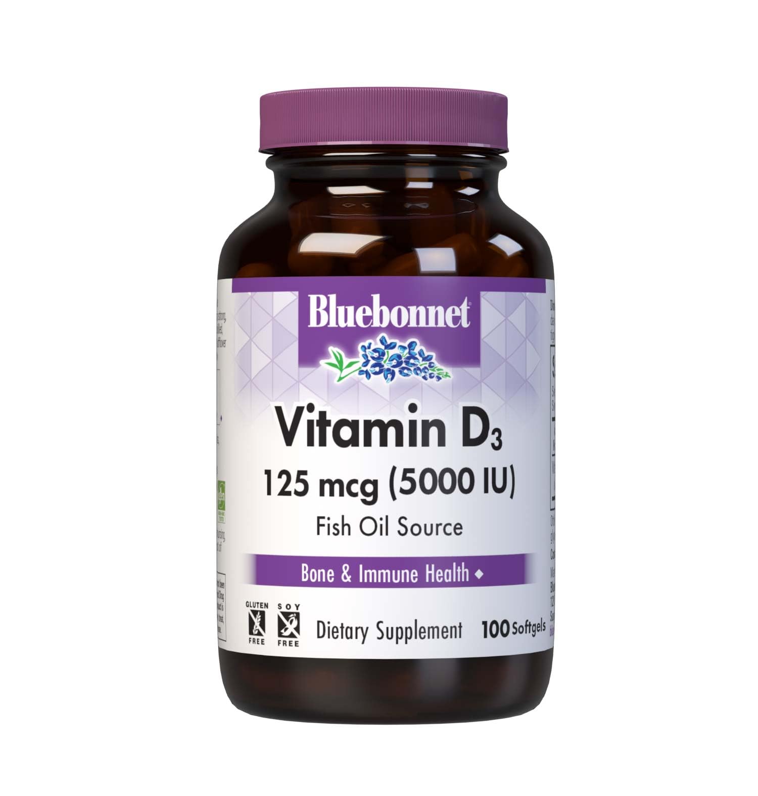 BlueBonnet Vitamin D3 5000 IU Softgels, 100 Count