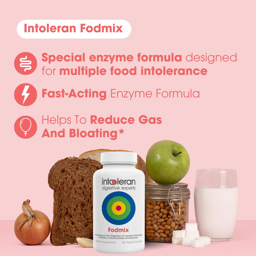 Intoleran Fodmix (Quatrase 10,000) Digestive Enzymes 108 Capsules