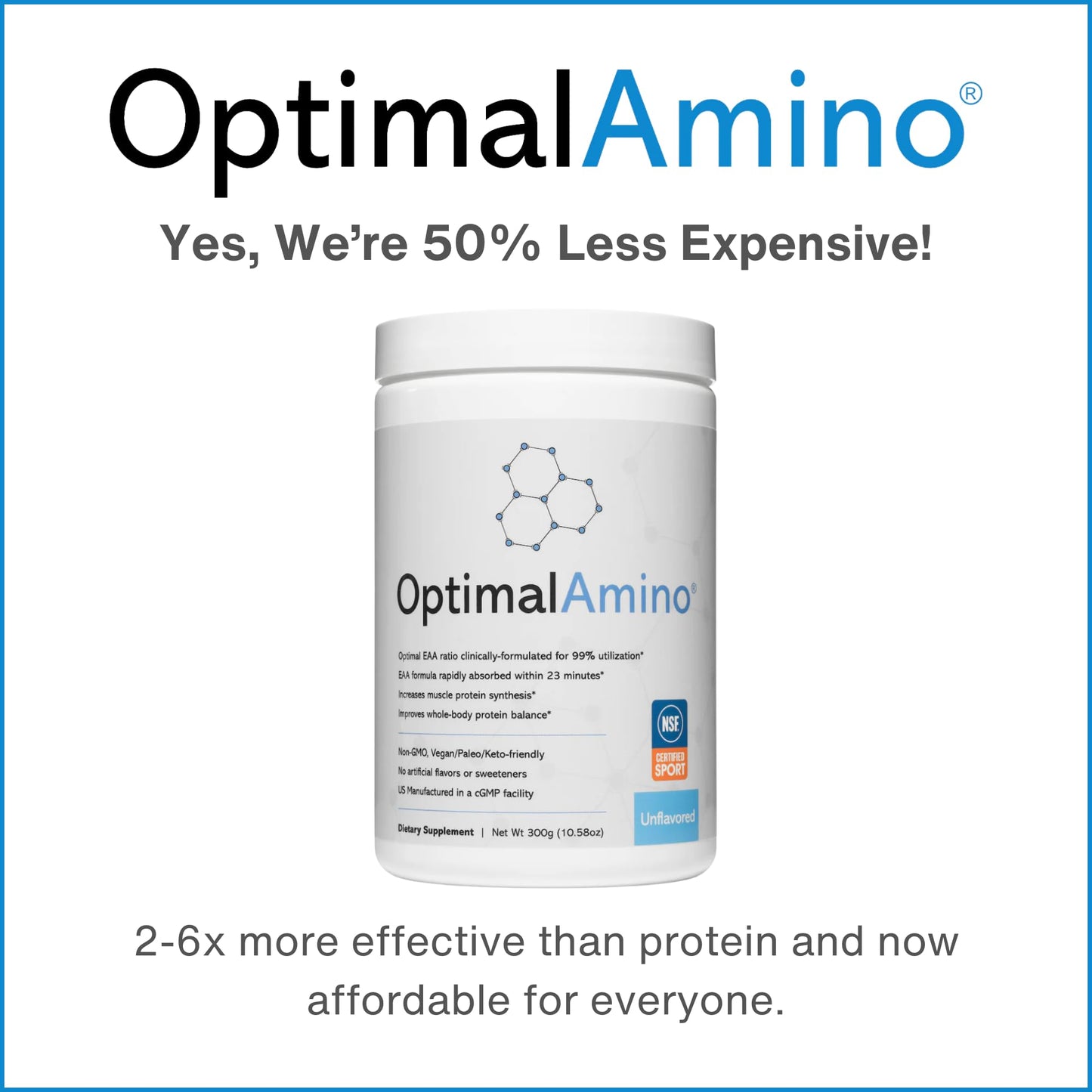 OptimalAmino Amino Acid Powder 10.58 Ounce