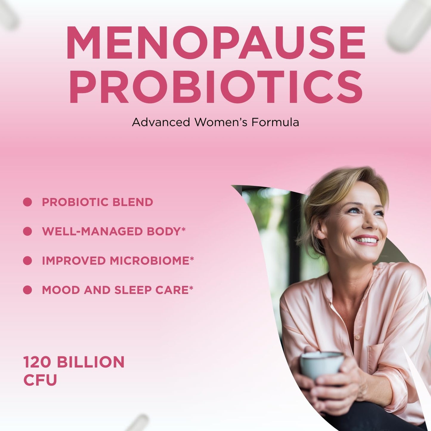 Clear Formulas 120 Billion CFU Menopause Probiotics for Women Capsule 60 Count