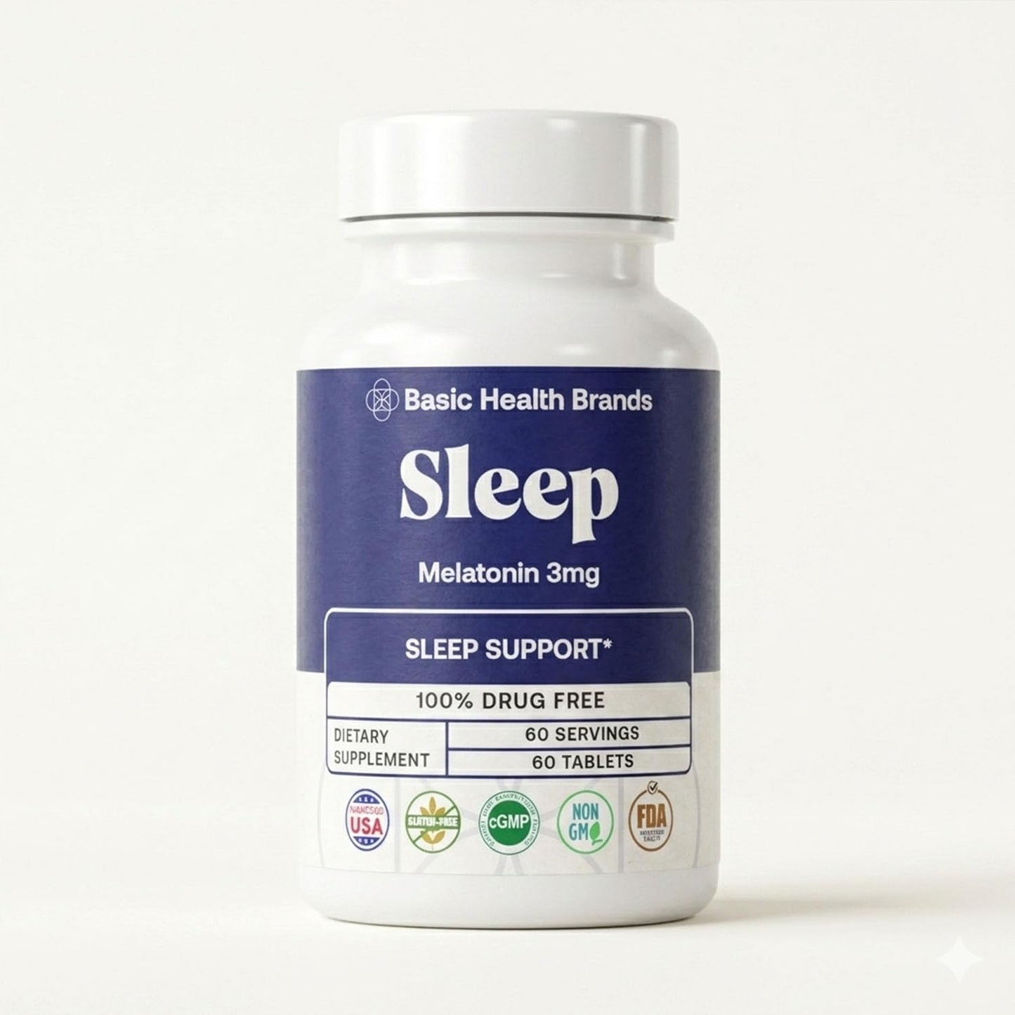 Basic Brands Sleep Melatonin Tablet 60 Count