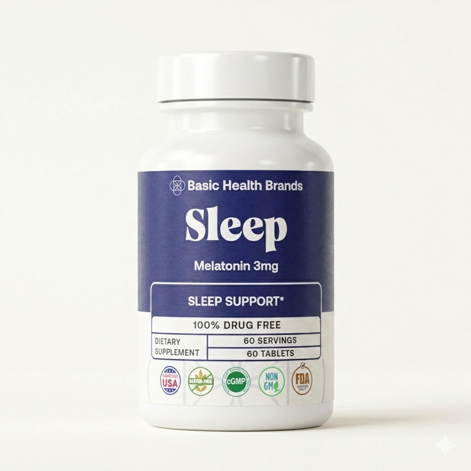 Basic Brands Sleep Melatonin Tablet 60 Count