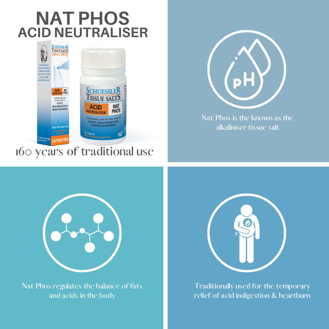 Schuessler Tissue Salts No. 10 NAT Phos 6X Cell Salts Tablets 125