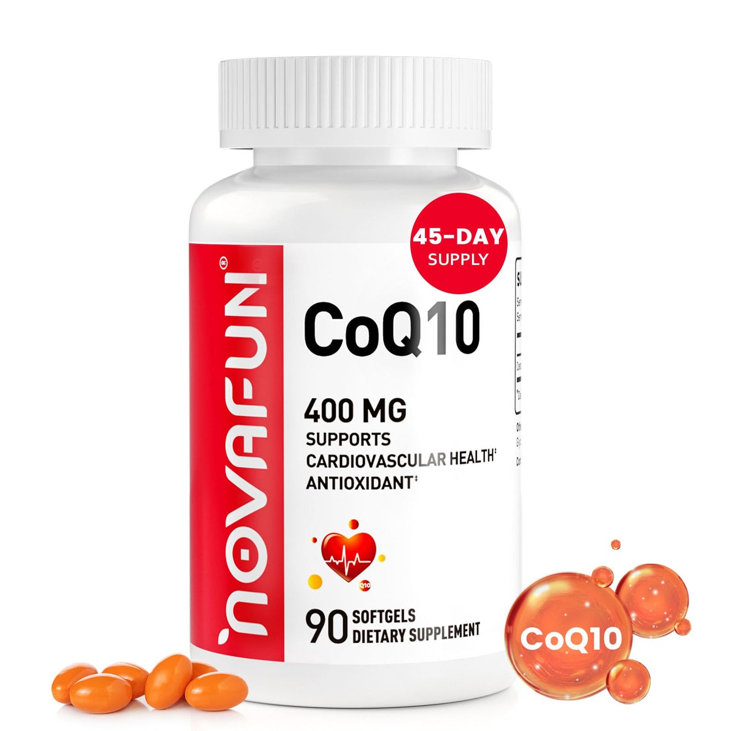 Novafun CoQ10 400mg Softgels, 90 Count