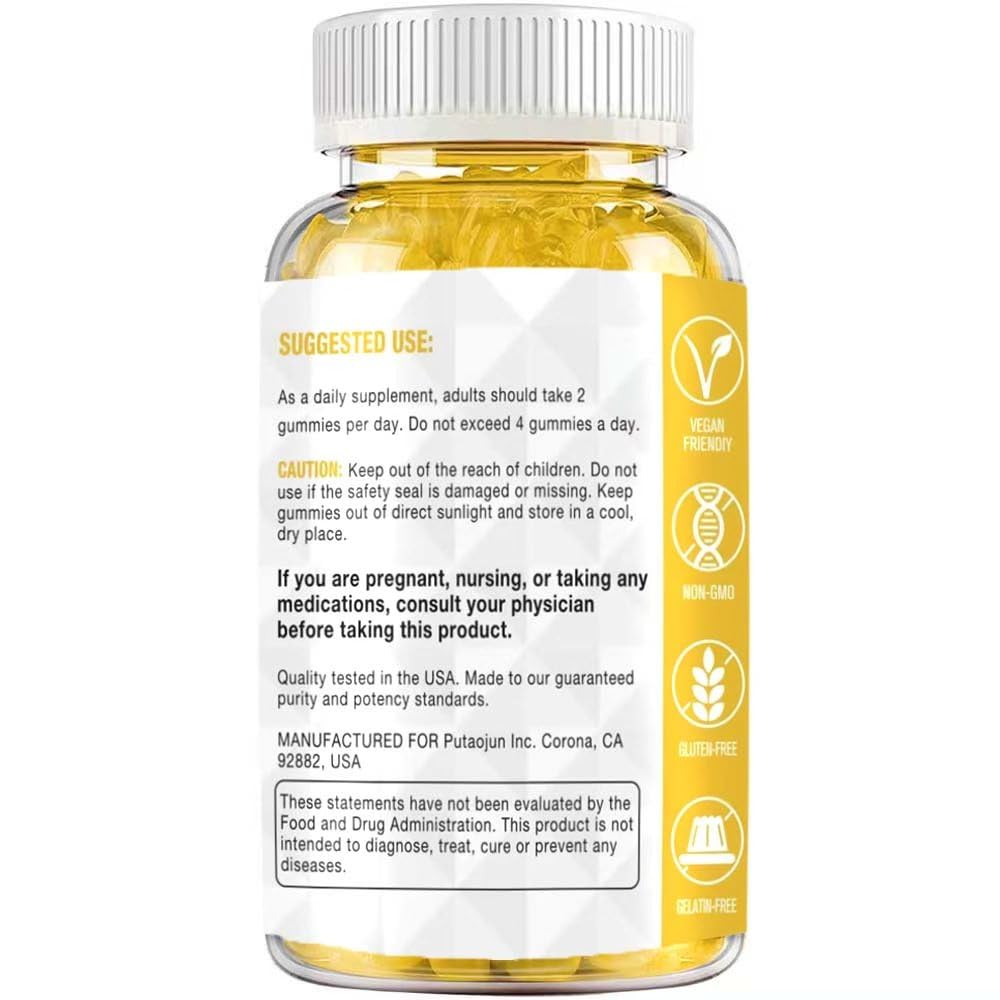 Putaojun Creatine Monohydrate with Vitamins D3 & B12 Gummies, 120 Count