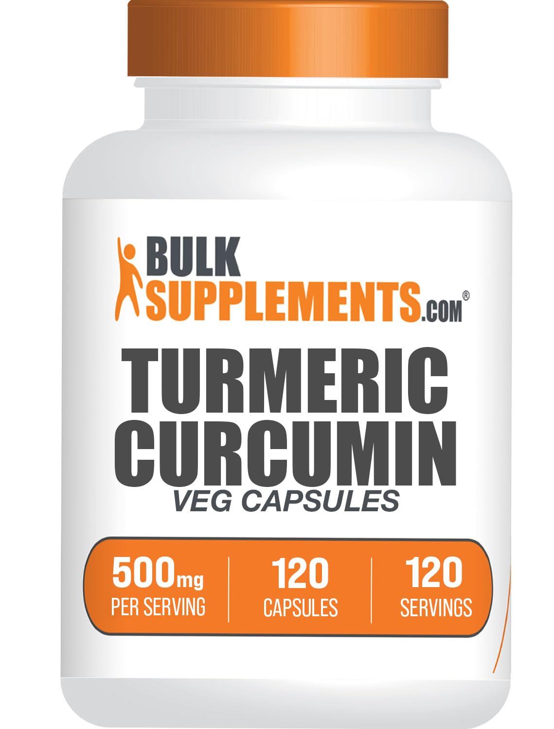 BulkSupplements Turmeric 500mg Extract Capsules 120 Count