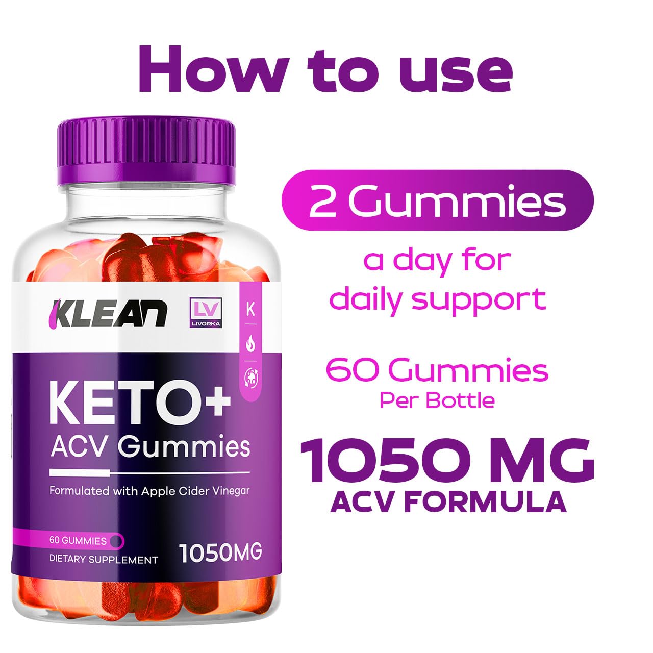 LIVORKA Klean Keto ACV Gummies 180 Gummies