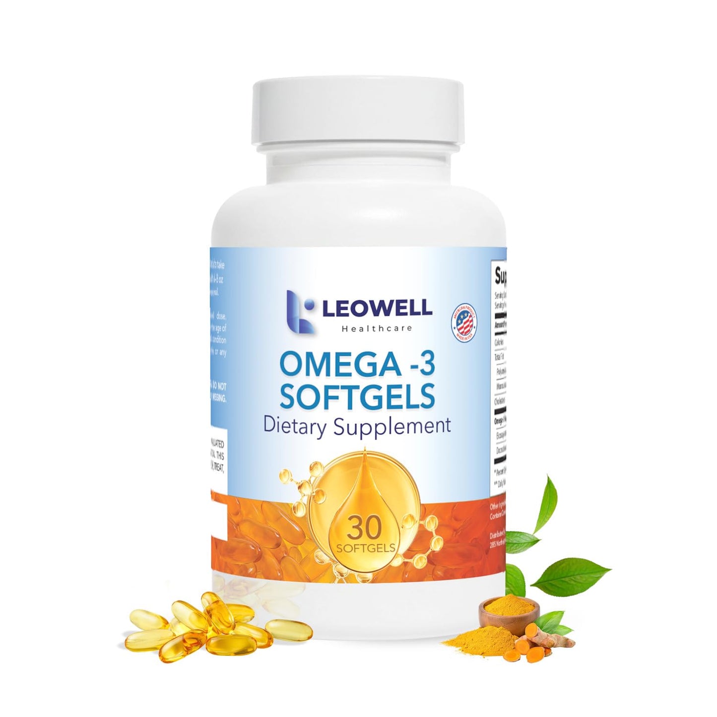 LEOWELL HEALTHCARE Omega-3 Capsules, 30 Count