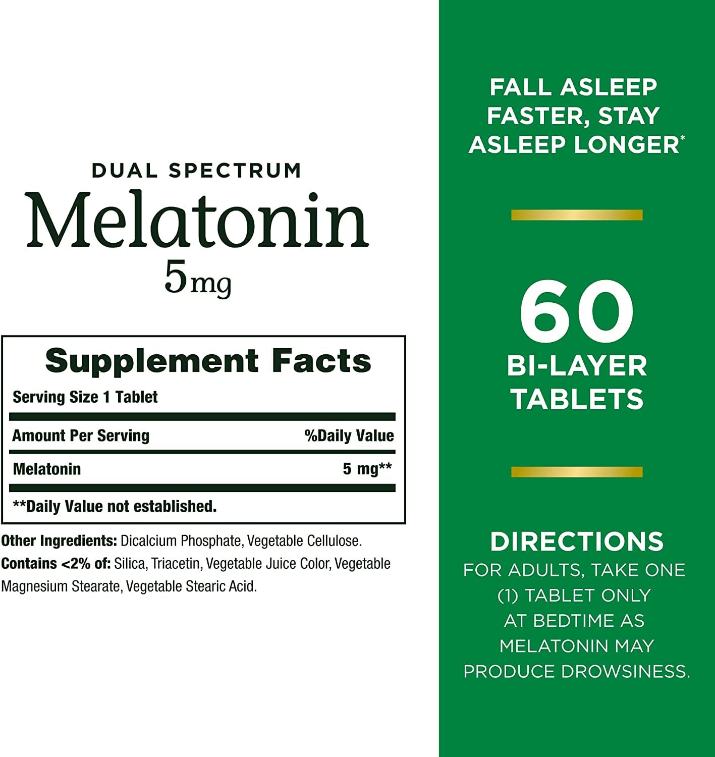 Nature's Bounty Melatonin 5mg Dual Spectrum Softgels, 120 Count