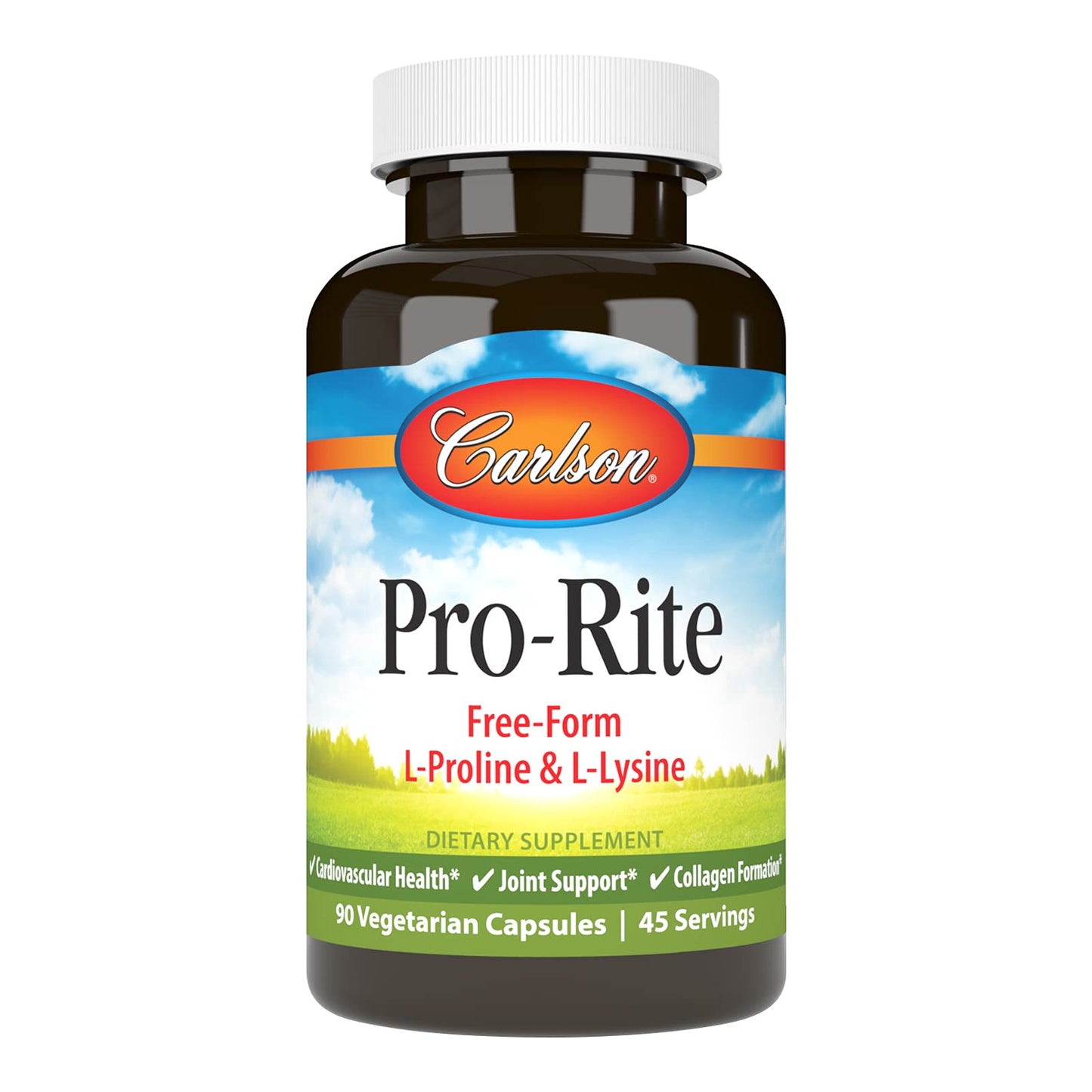 Carlson Pro-Rite Free-Form L-Proline & L-Lysine Capsules, 90 Count