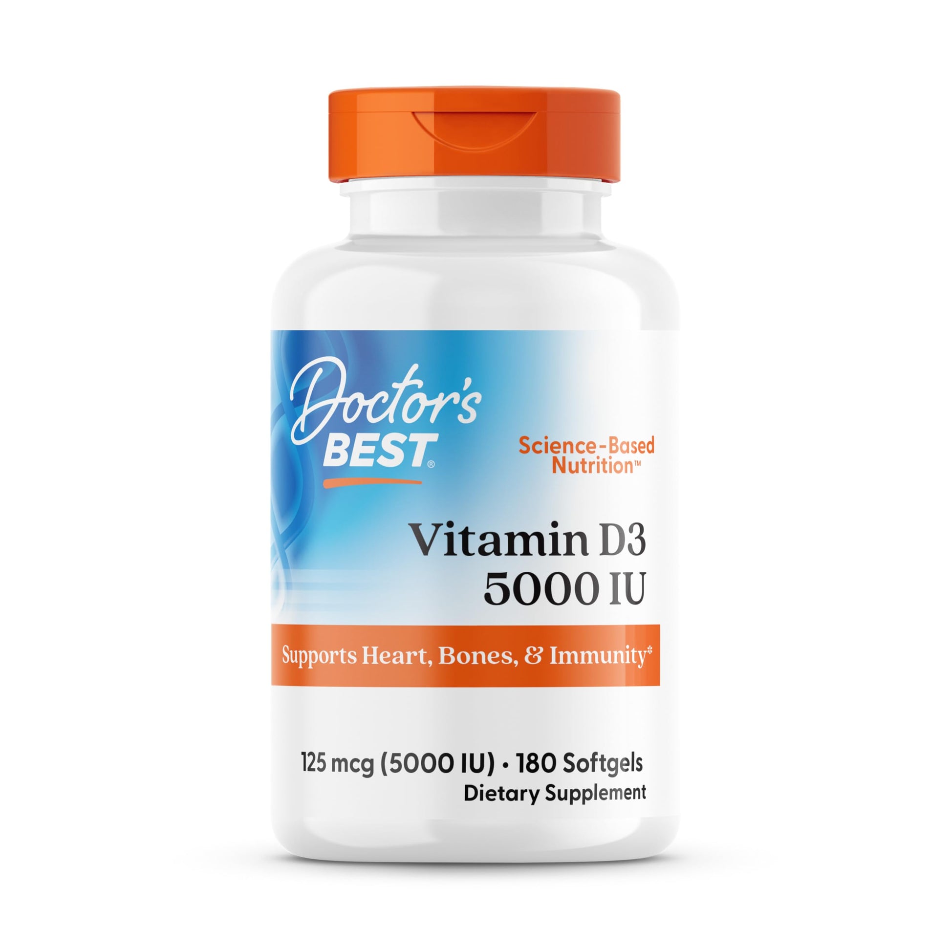 Doctor's BEST Vitamin D3 5000IU Softgel 180 Count