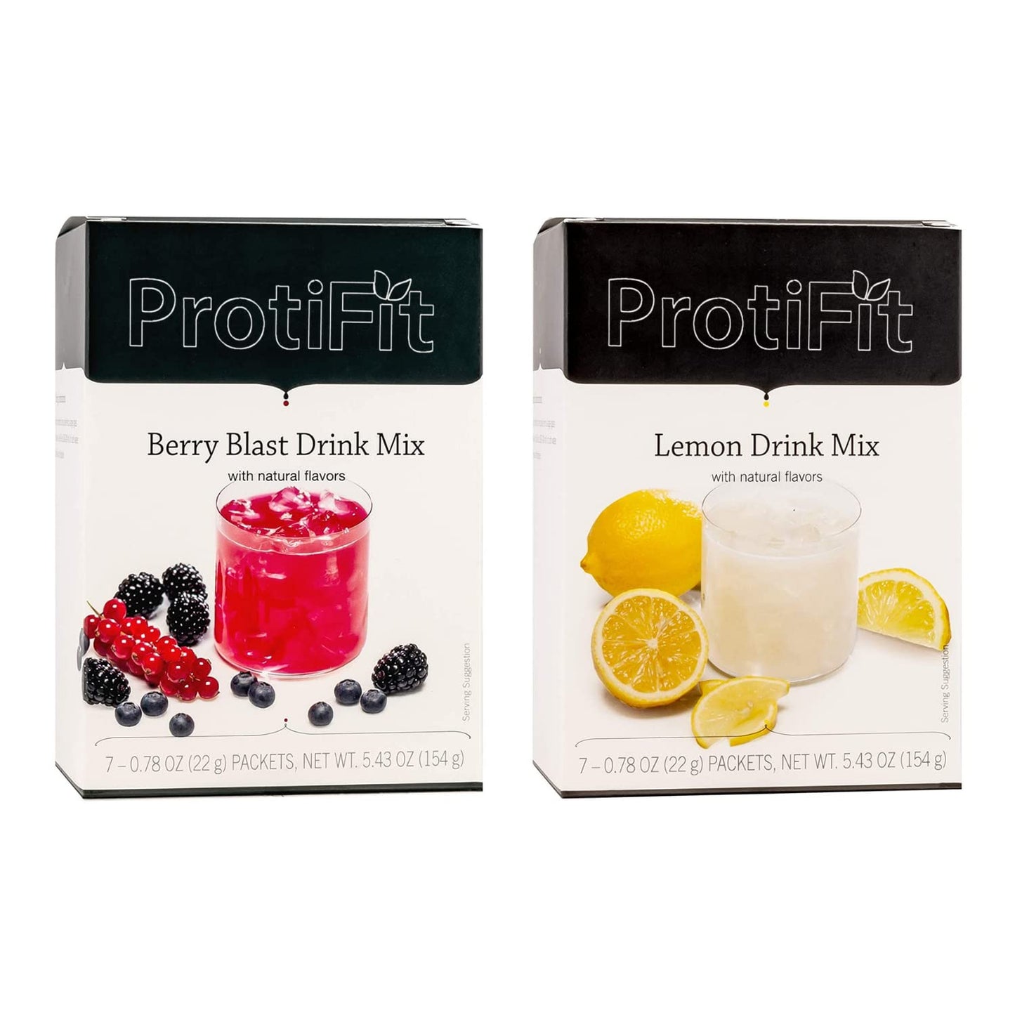 ProtiFit High Protein Berry Blast & Lemon Fruit Drink Powder, 2 Pack