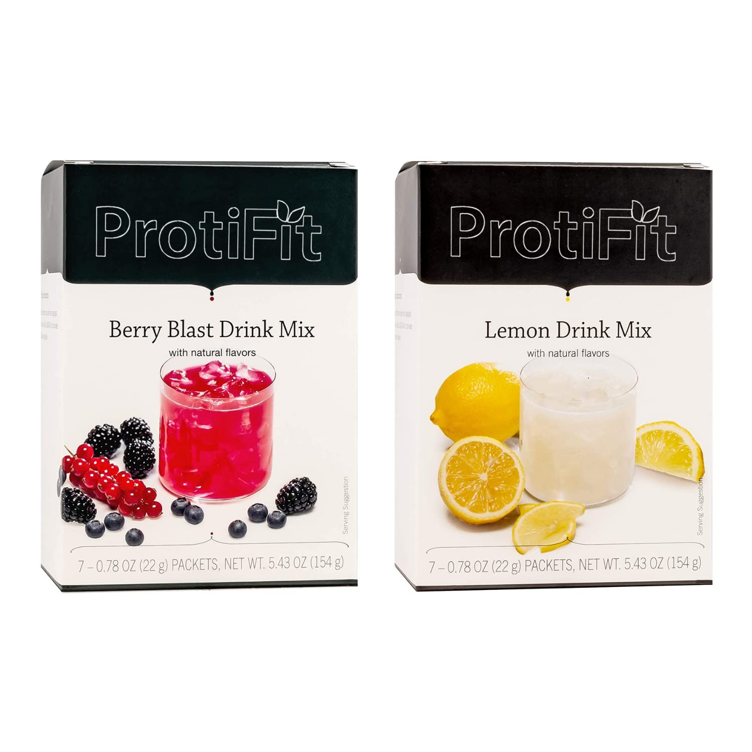 ProtiFit High Protein Berry Blast & Lemon Fruit Drink Powder, 2 Pack