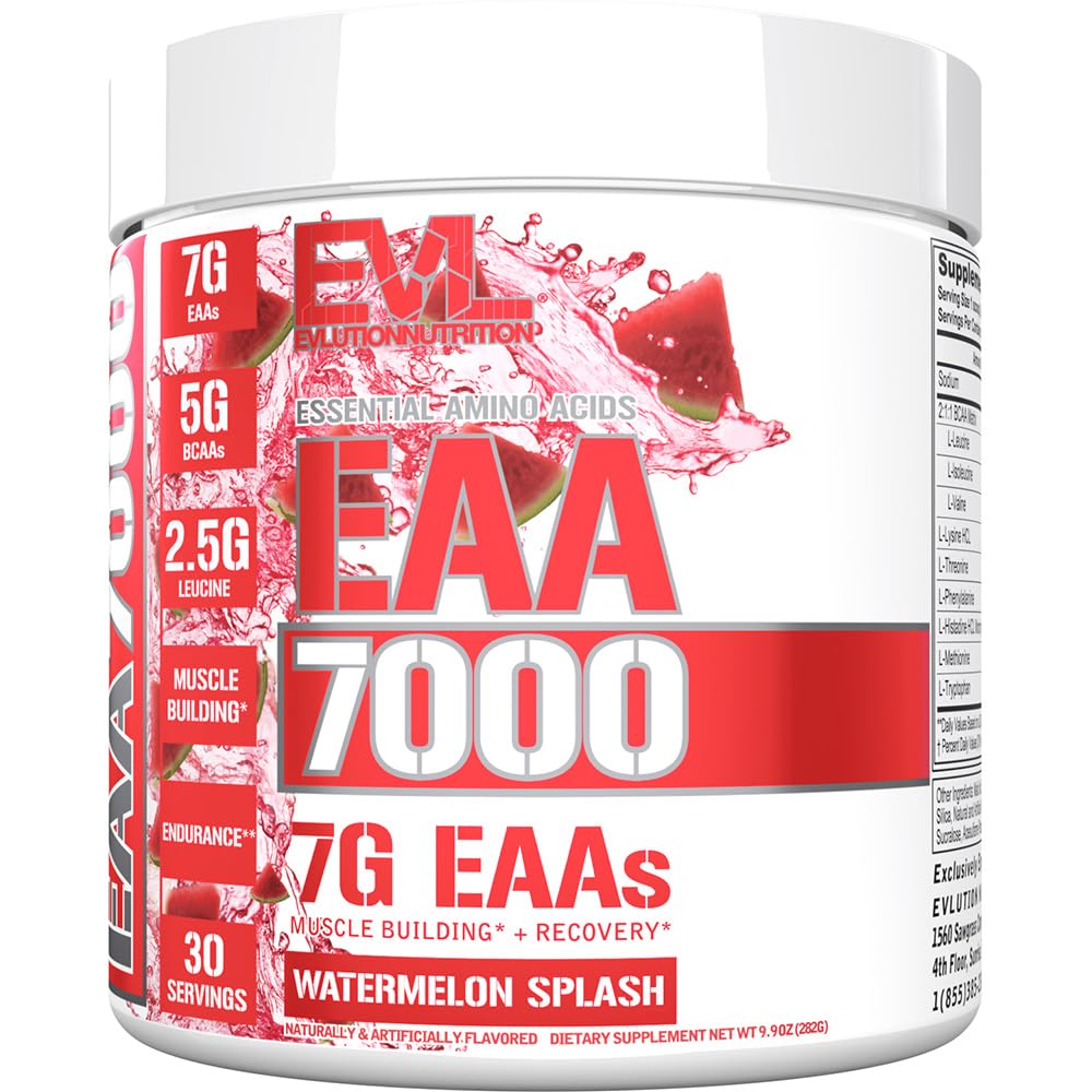 Evlution EAA7000 Pre & Post Workout Powder Watermelon Splash 9.9 oz, 30 Servings