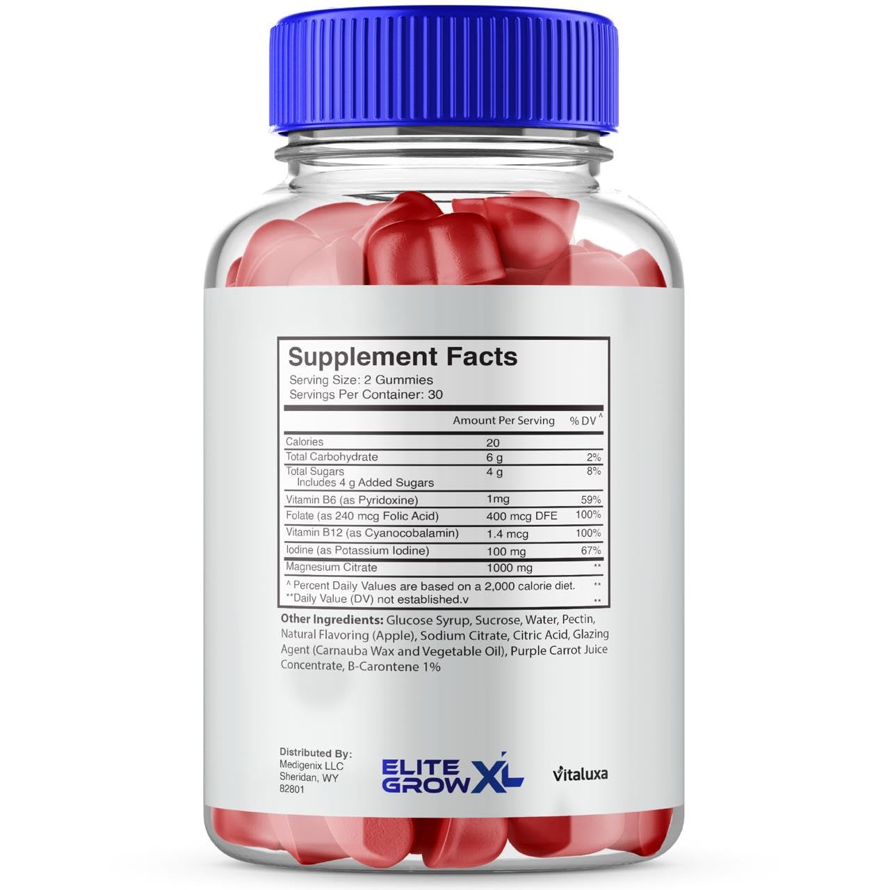 Vitaluxa Elite Grow XL Gummies 120 Count