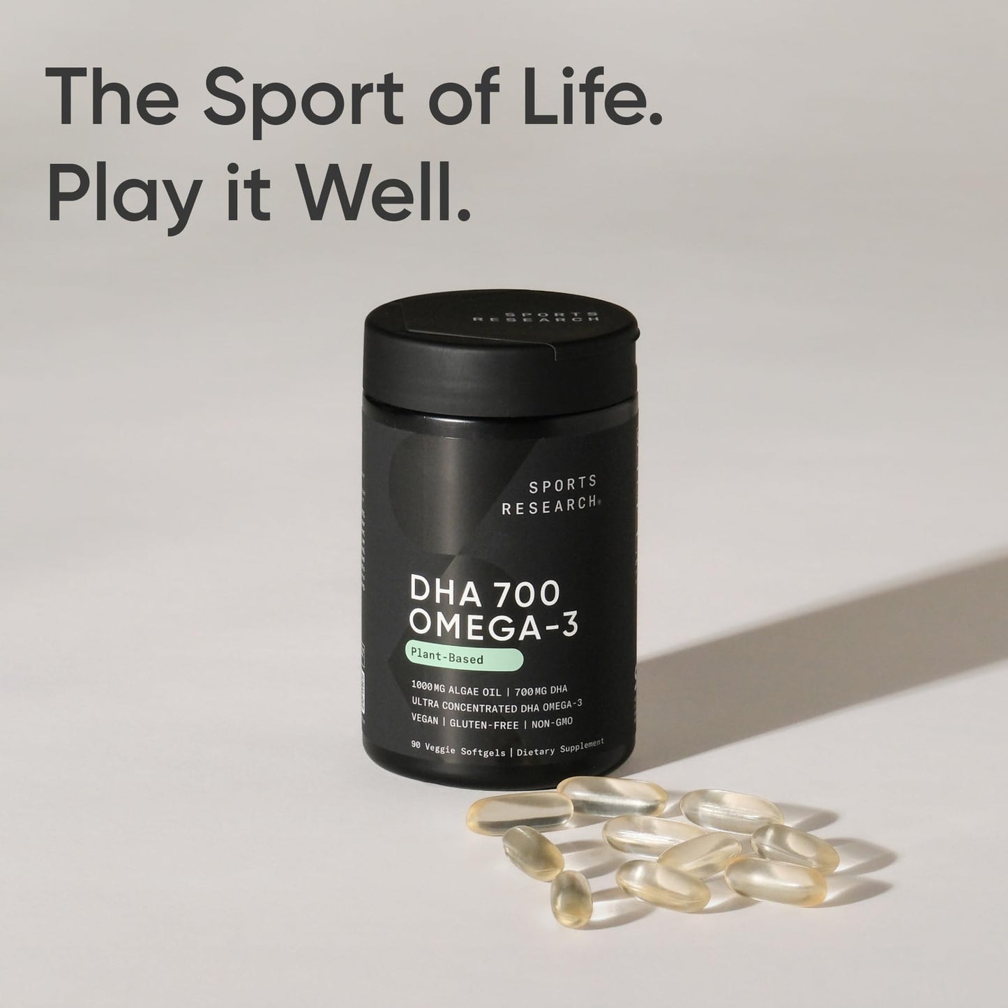 Sports Research Vegan DHA 700mg Softgels 90 Count