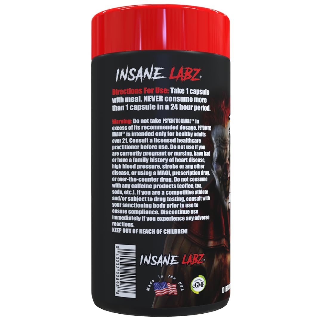 Insane Labz Psychotic Diablo Thermogenic Fat Burner Capsules 60