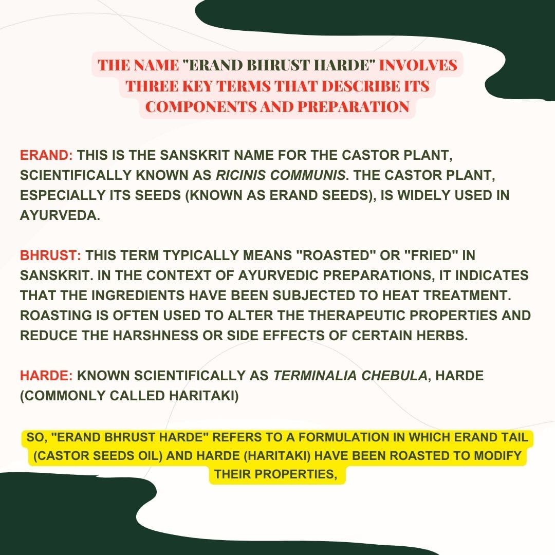 Riddhish HERBALS Erand Bhrusht Haritaki Tablet – Ayurvedic Digestive & Bowel Support Formula, 1 Tablet