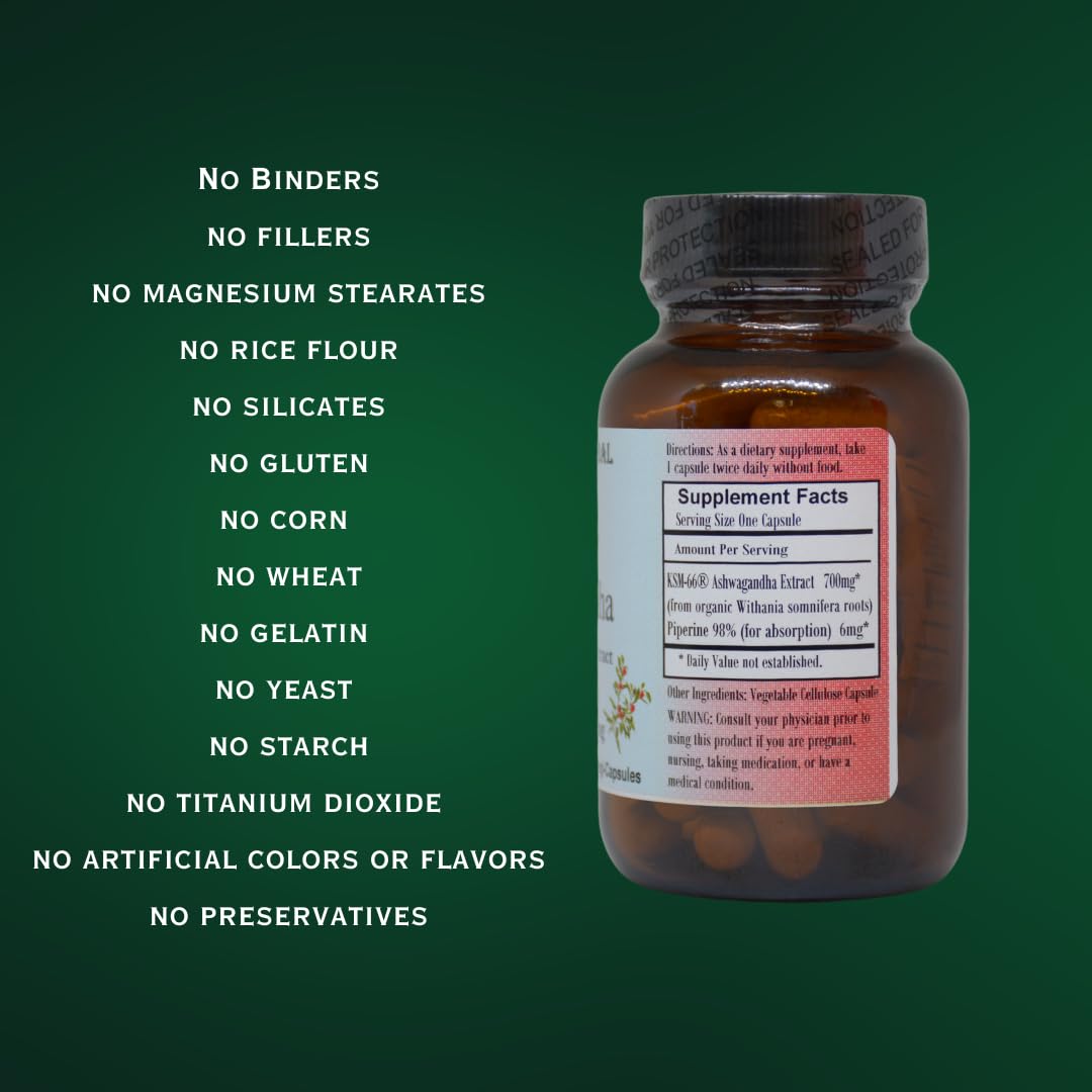 Barlowe's Herbal Elixirs KSM-66 Ashwagandha Powder, 60 Count