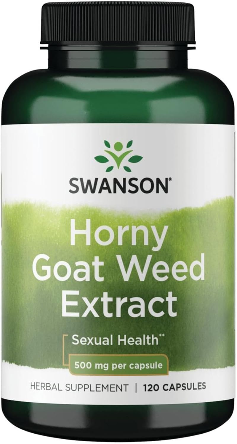 Swanson Horny Goat Weed Extract 500 Milligrams, 120 Capsules