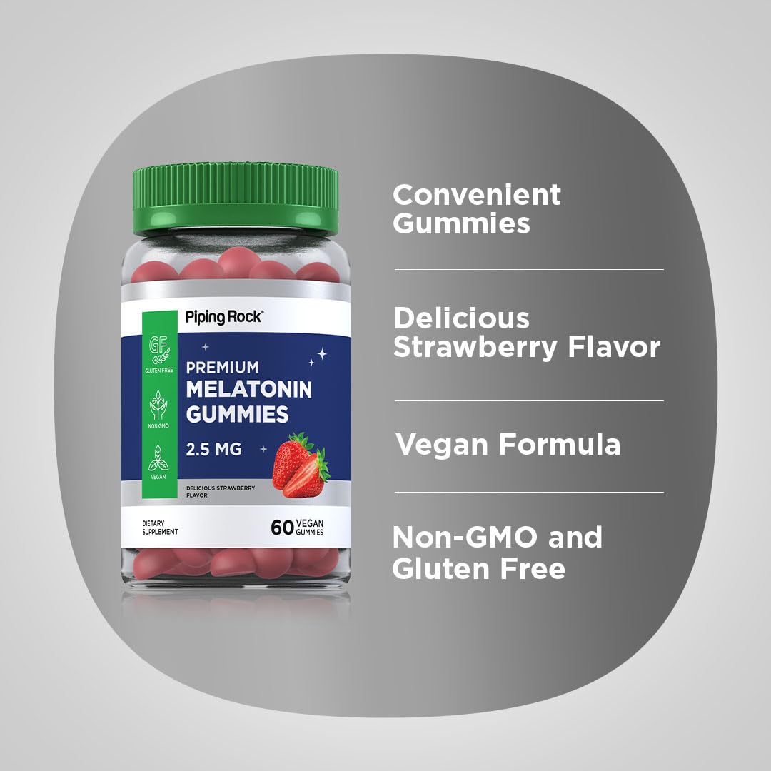 Piping Rock Melatonin Gummies 2.5 mg, 60 Count