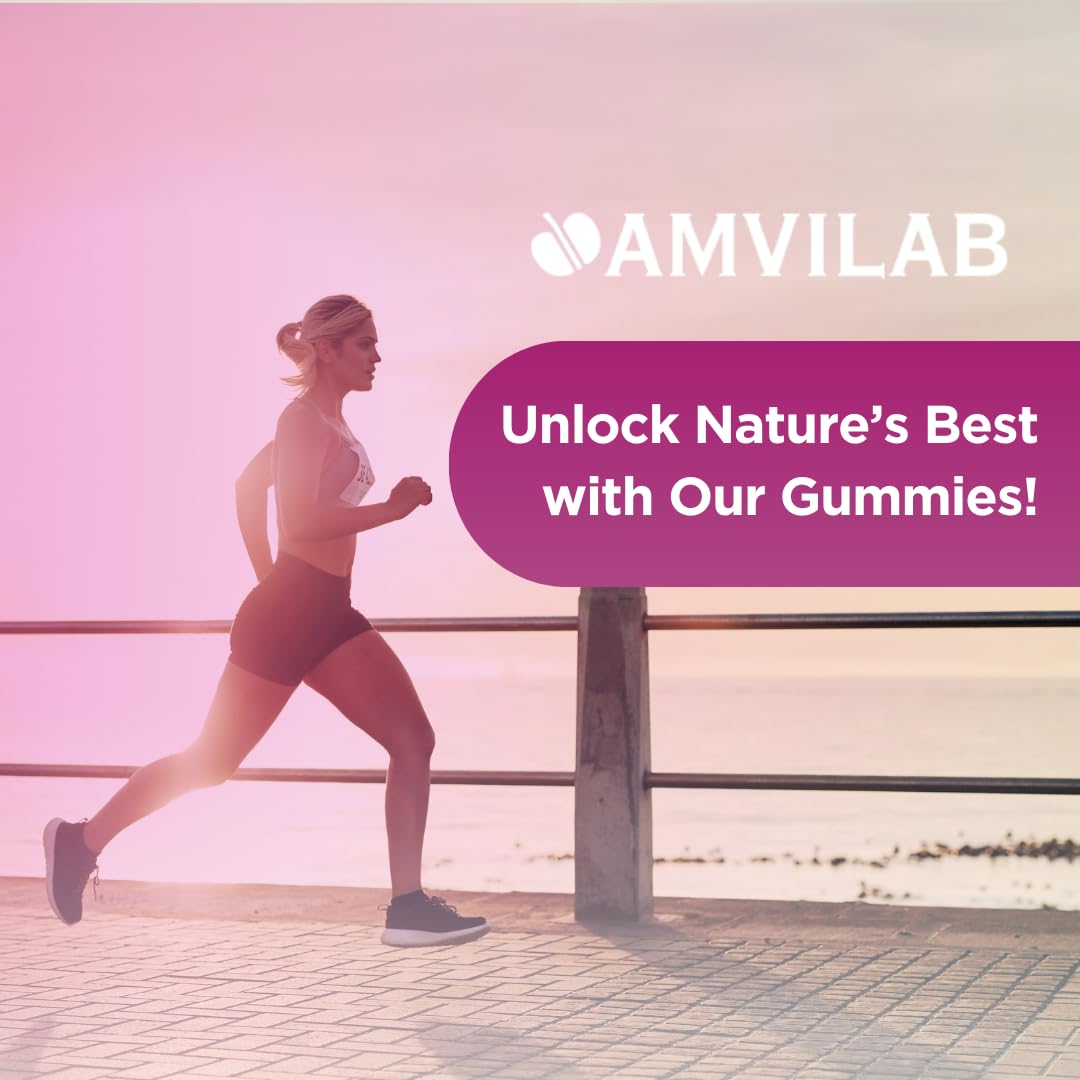 AMVILAB Mushroom Gummies Supplement – 10-in-1 Mushroom Extract Blend with Lion’s Mane, Shiitake, Maitake & Morel – Brain, Focus & Immune Support – Raspberry Flavor, 60 Gummies