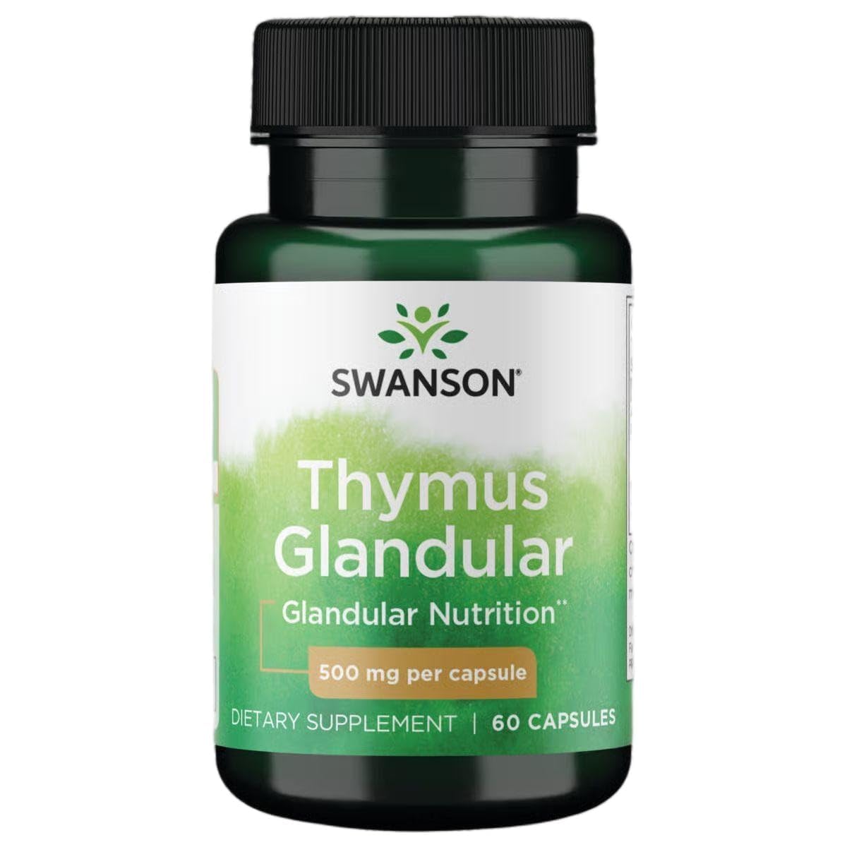 Swanson Raw Thymus Glandular 500 mg Capsules, 60 Count