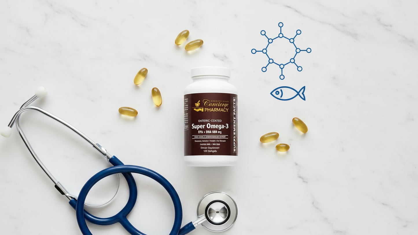 Generic Omega-3 Fish Oil Supplement Softgels 500mg EPA & DHA Enteric-Coated, Molecularly Distilled, Heart, Brain & Eye Support, 120 Count