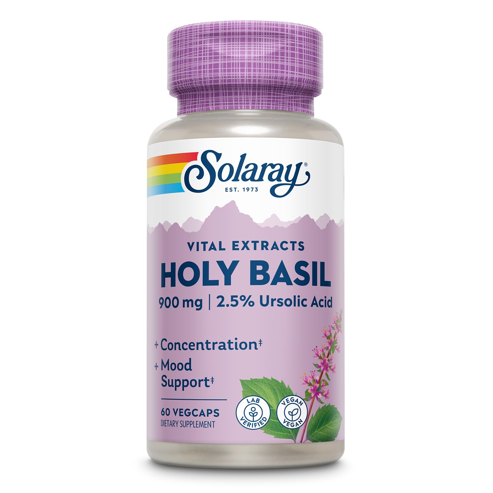 Solaray Holy Basil 1000 mg Capsules, 60 Count
