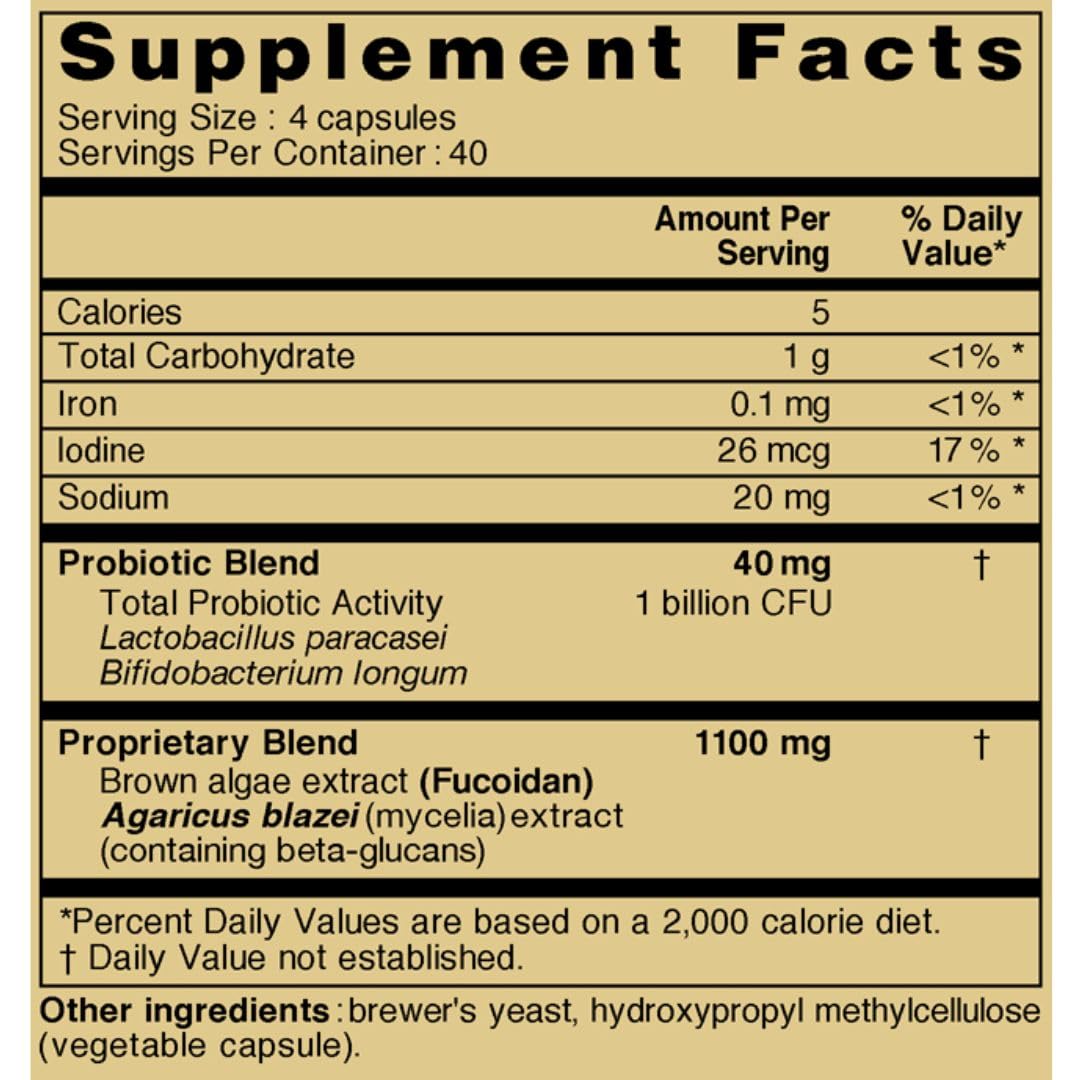 FUCOIDAN 3-PLUS Fucoidan Brown Seaweed Immunity Supplement with Three Types of High Purity Fucoidan Organic Mekabu Fucus Mozuku Agaricus, 160 Capsules