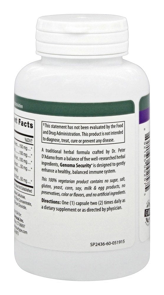 D'Adamo Personalized Nutrition Genoma Security Capsule, 60 Capsules