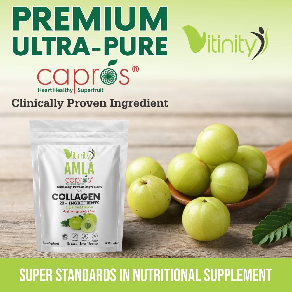 VITINITY Amla Superfood Collagen Powder (Type 1 & Type 3), 5.7 oz