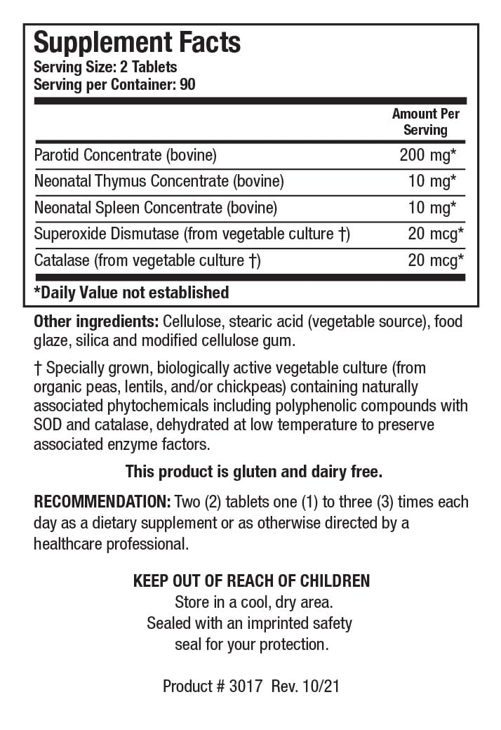 BIOTICS RESEARCH Cytozyme Parotid TS Parotid Concentrate, 180 Tablets