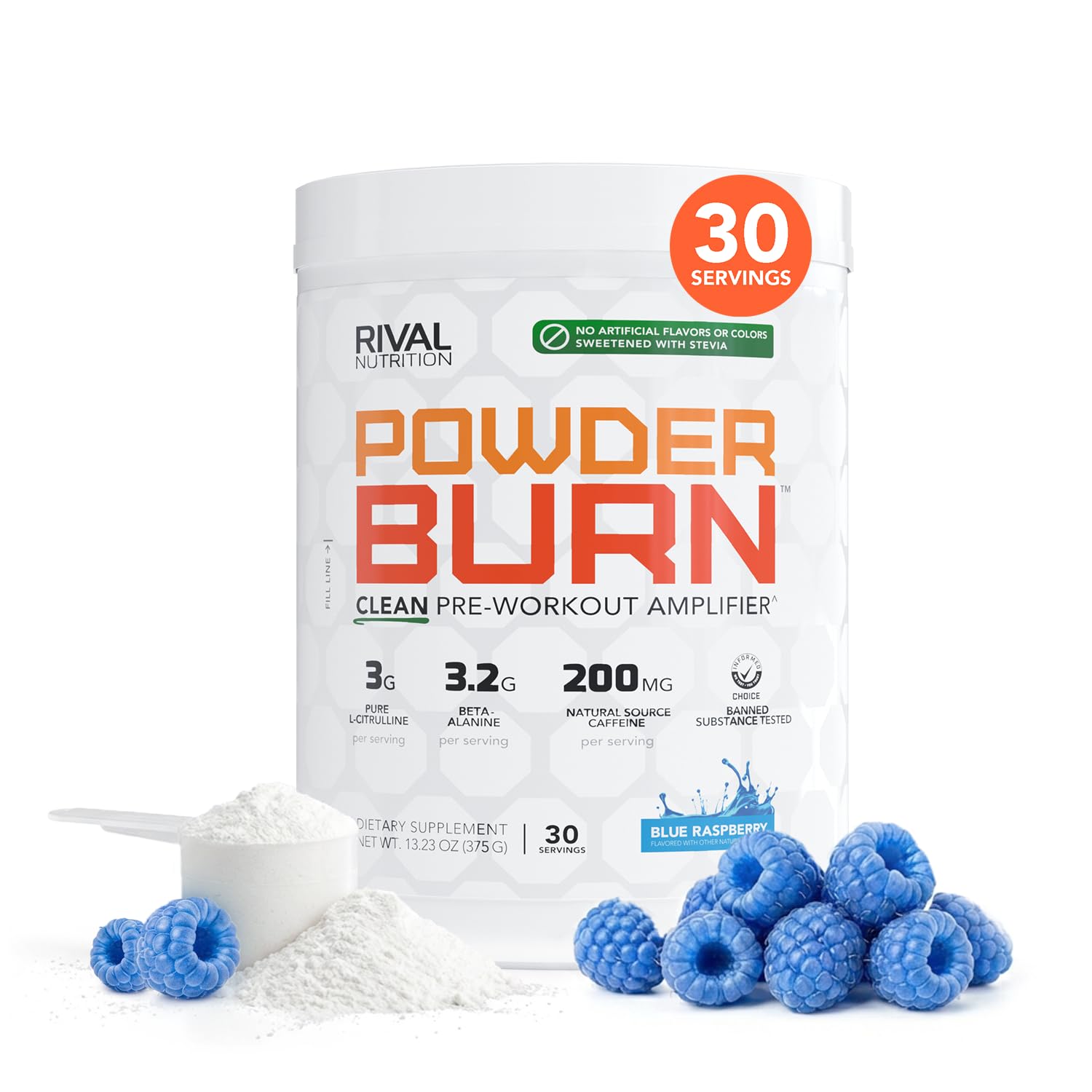 Rival Nutrition Burn Pre-Workout Energy Powder 30 Servings
