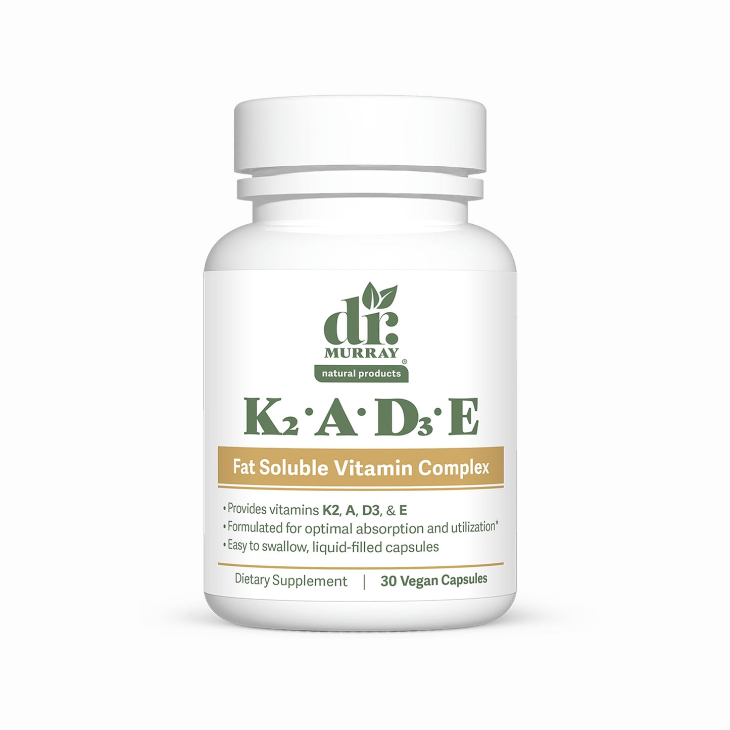 Dr. Murray Natural Products Vitamin K2-D3-A-E Liquid Vegan 30 Capsules