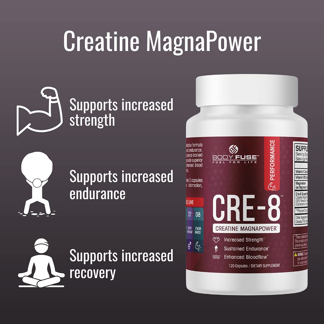 Body Fuse CRE-8 Creatine Capsules 120 Count