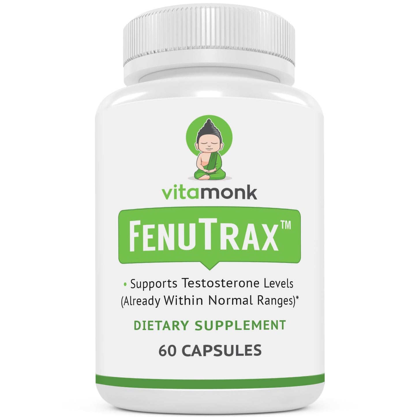 VitaMonk FenuTrax Fenugreek Extract - Testosterone Support - Stronger Than Testofen Capsules, 60 Count