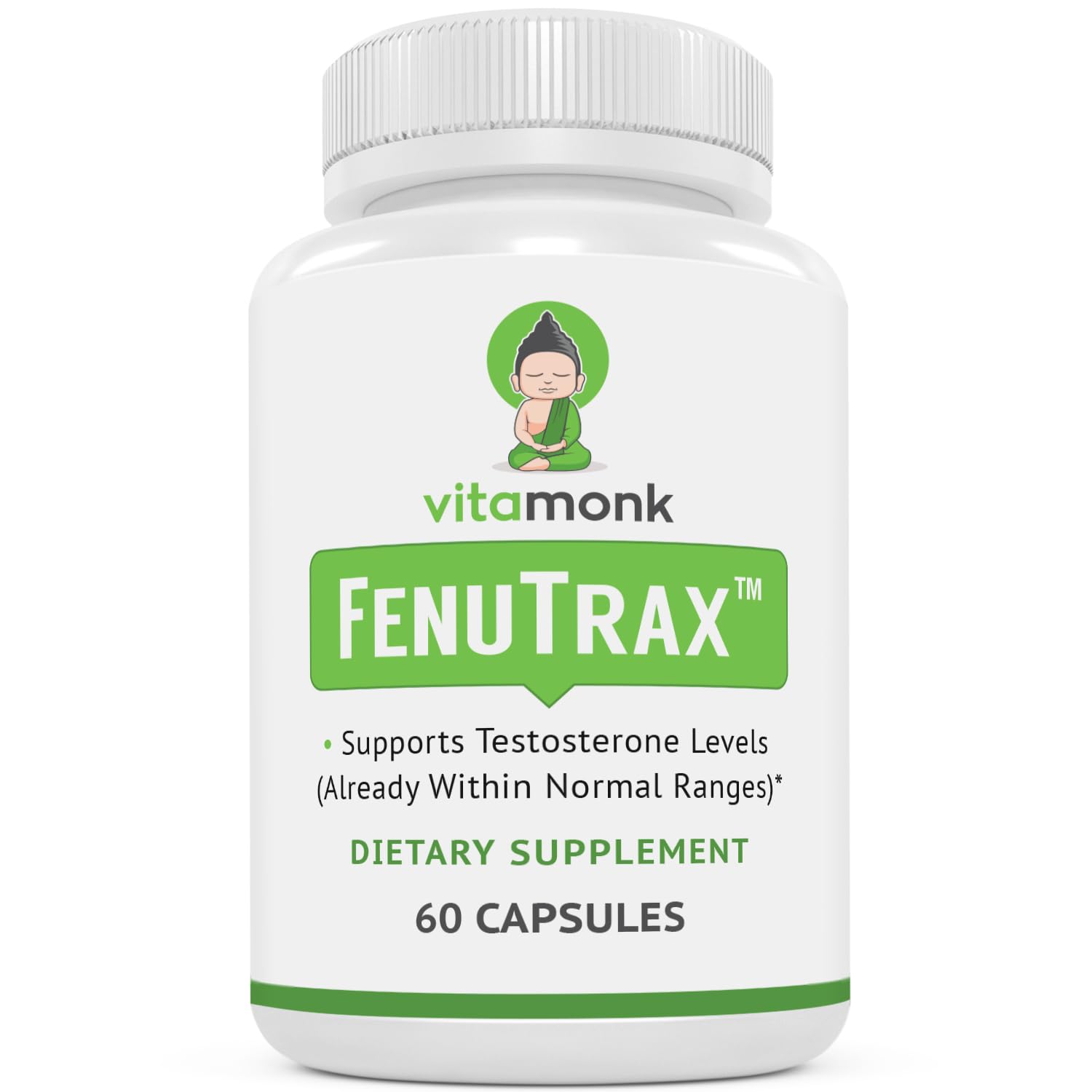 VitaMonk FenuTrax Fenugreek Extract - Testosterone Support - Stronger Than Testofen Capsules, 60 Count