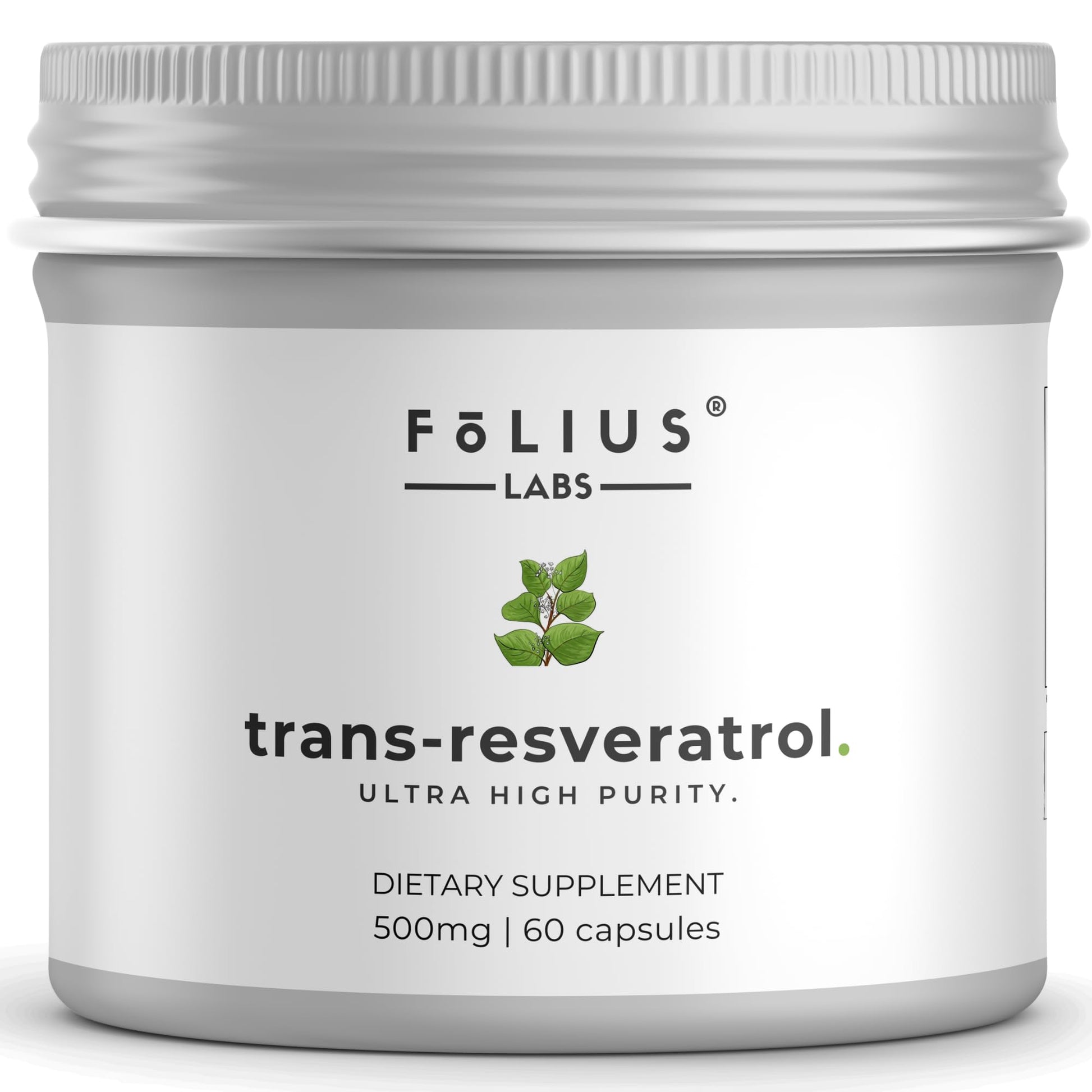 FOLIUS LABS Ultra High Purity Resveratrol Capsules 60 Count