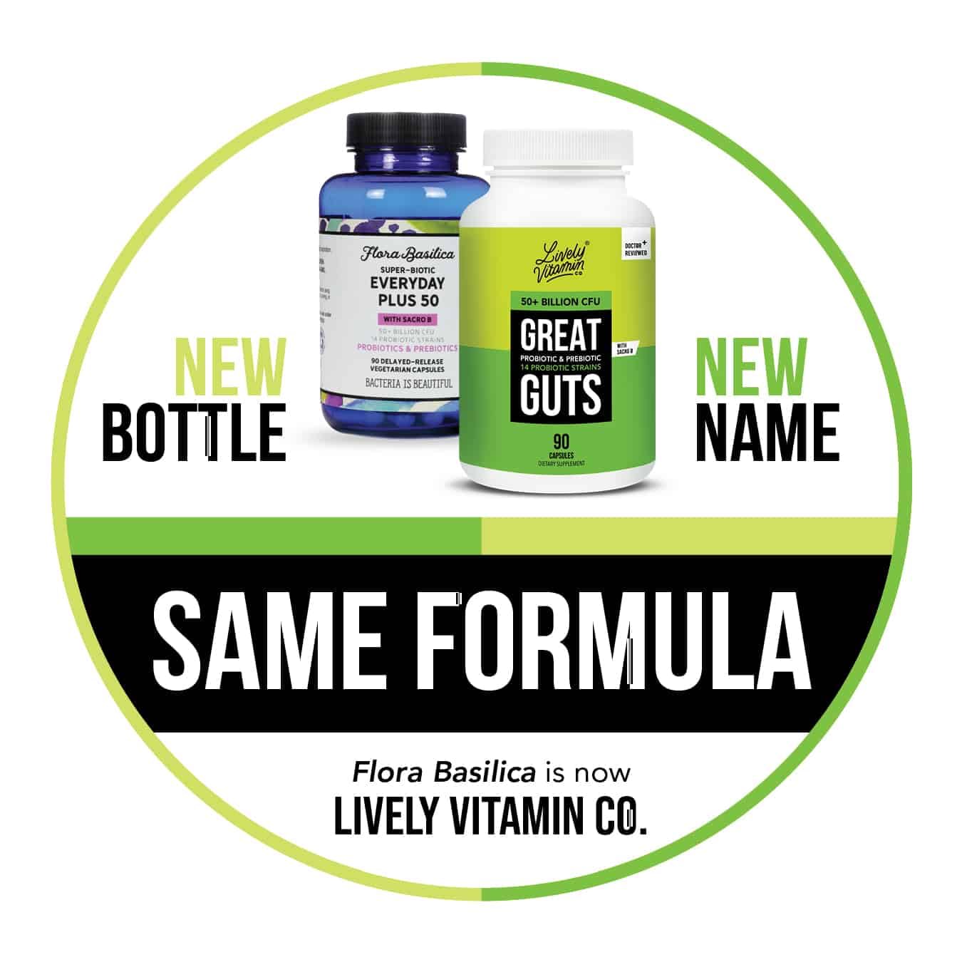 LIVELY VITAMIN CO Great Guts Probiotic 50 Billion CFU 90 Capsules