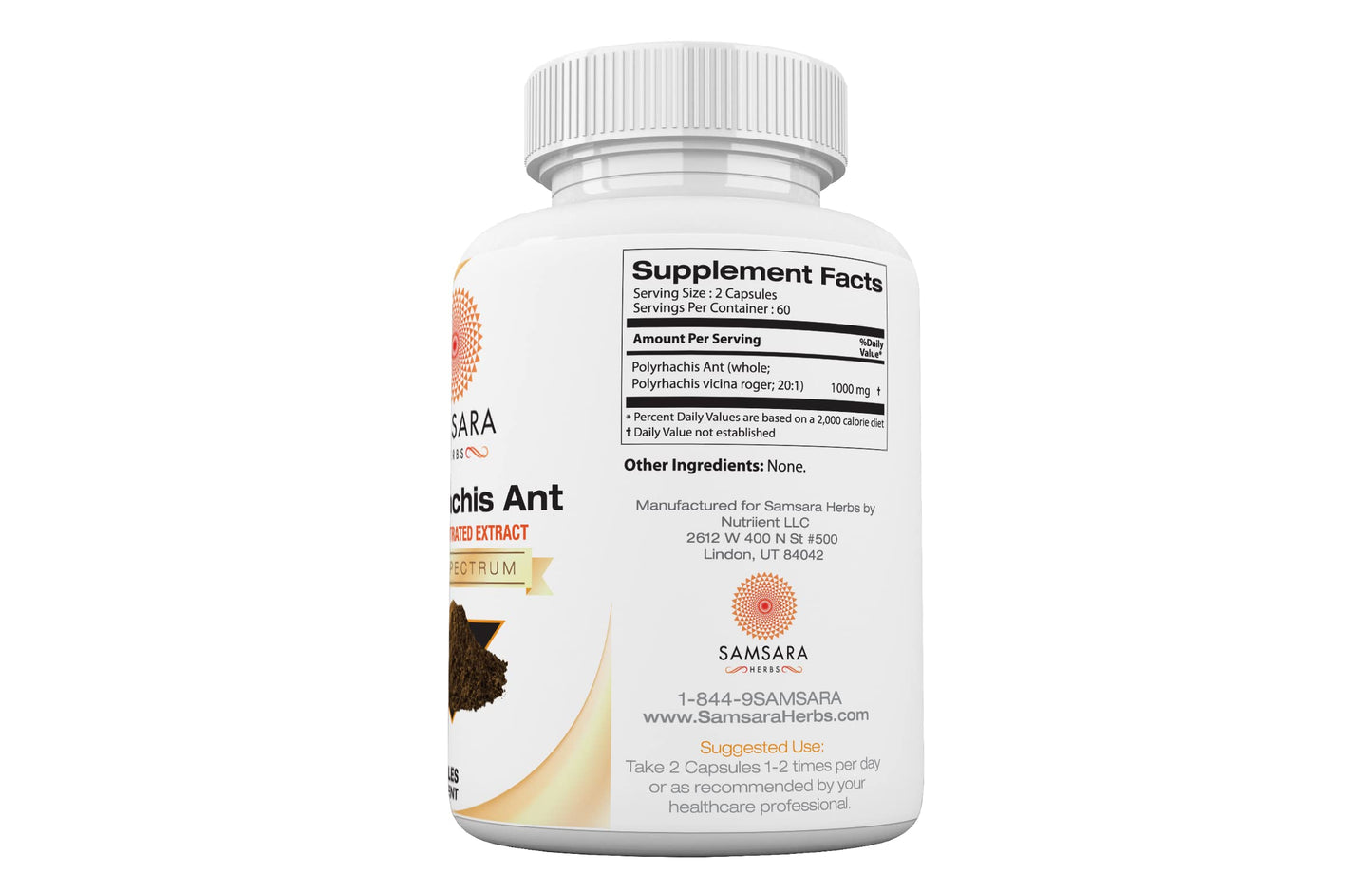 Samsara Herbs Polyrhachis Black Ant Extract 120 Capsules