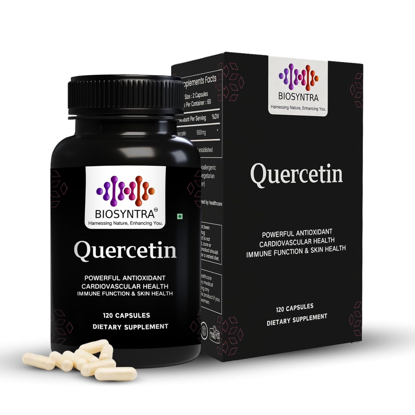 Biosyntra Pure Quercetin 500mg Capsules, 120 Capsules
