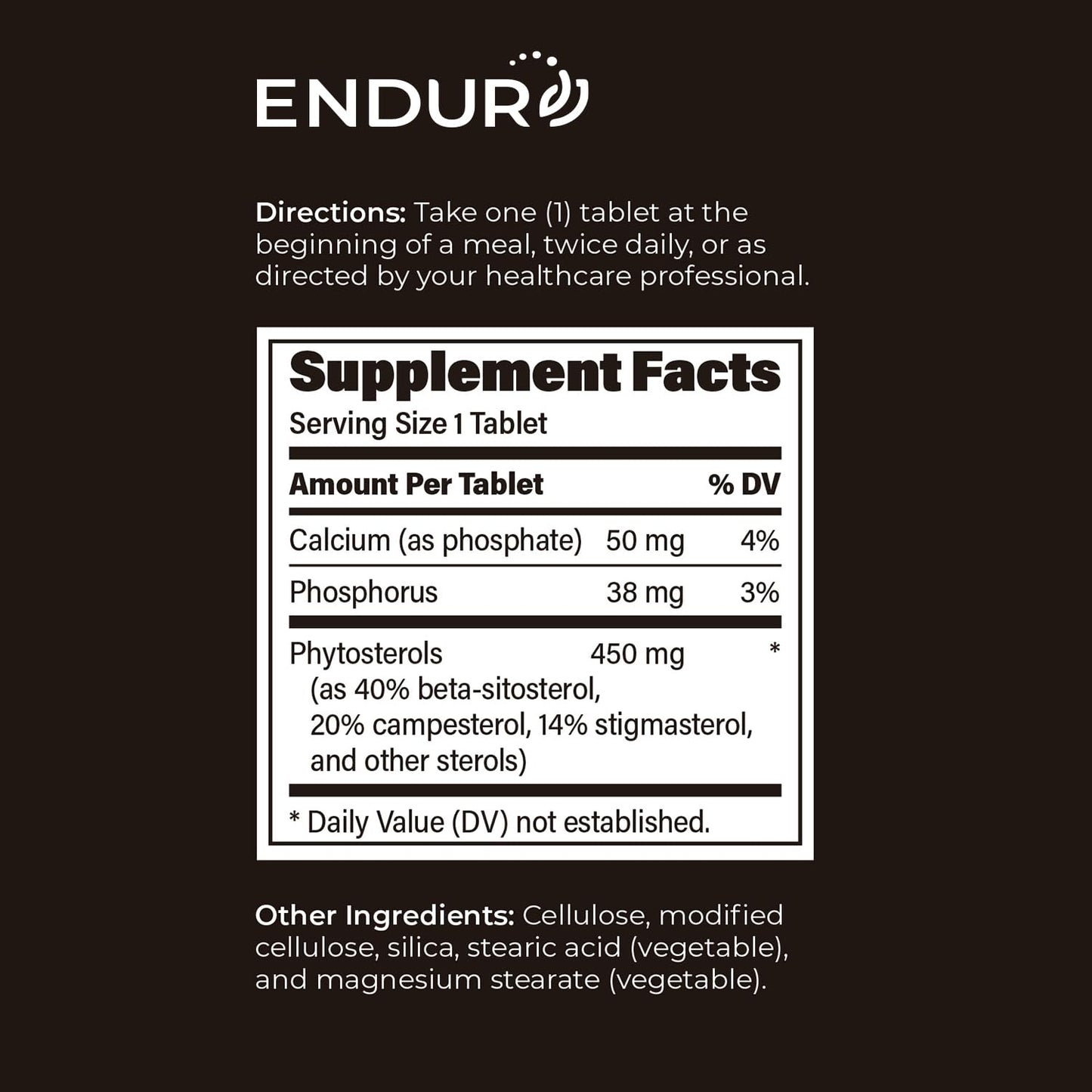 Endurance Products ENDUR Phytosterols Plant Sterols Complex 450 mg Capsules 180 Count