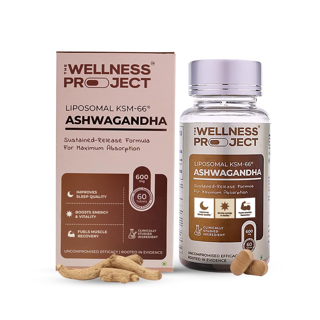 The Wellness Project Liposomal KSM-66 Ashwagandha 600mg (Root-only Extract) Tablets 180