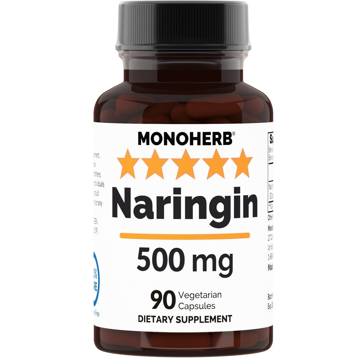 MONOHERB Naringin 500 mg Veg Capsules, 90 Count