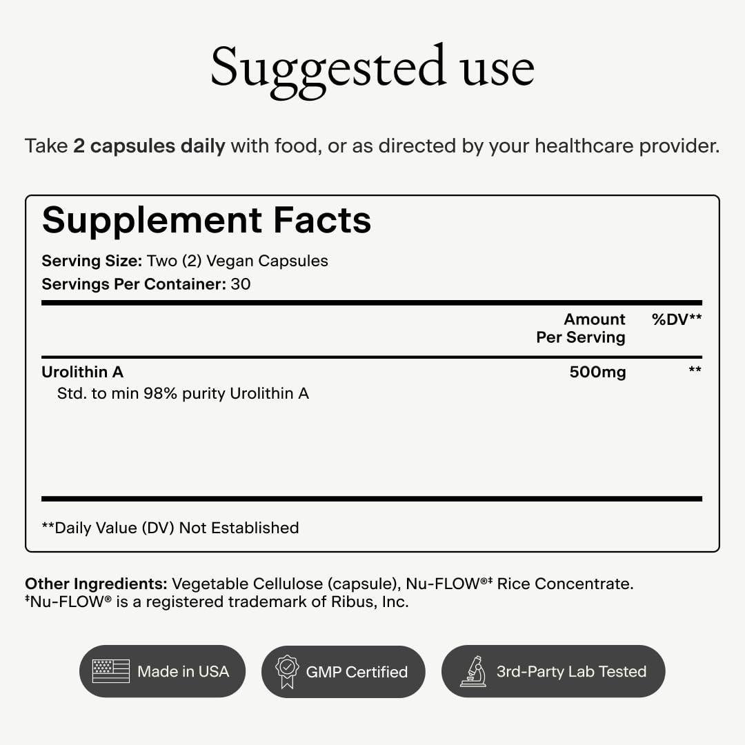 OMRE Urolithin A 500mg Capsule, 60 Count