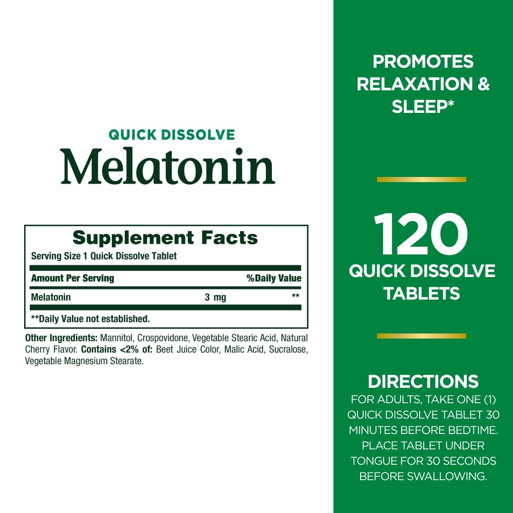 Nature's Bounty Melatonin 3 mg Tablets, 120 Count