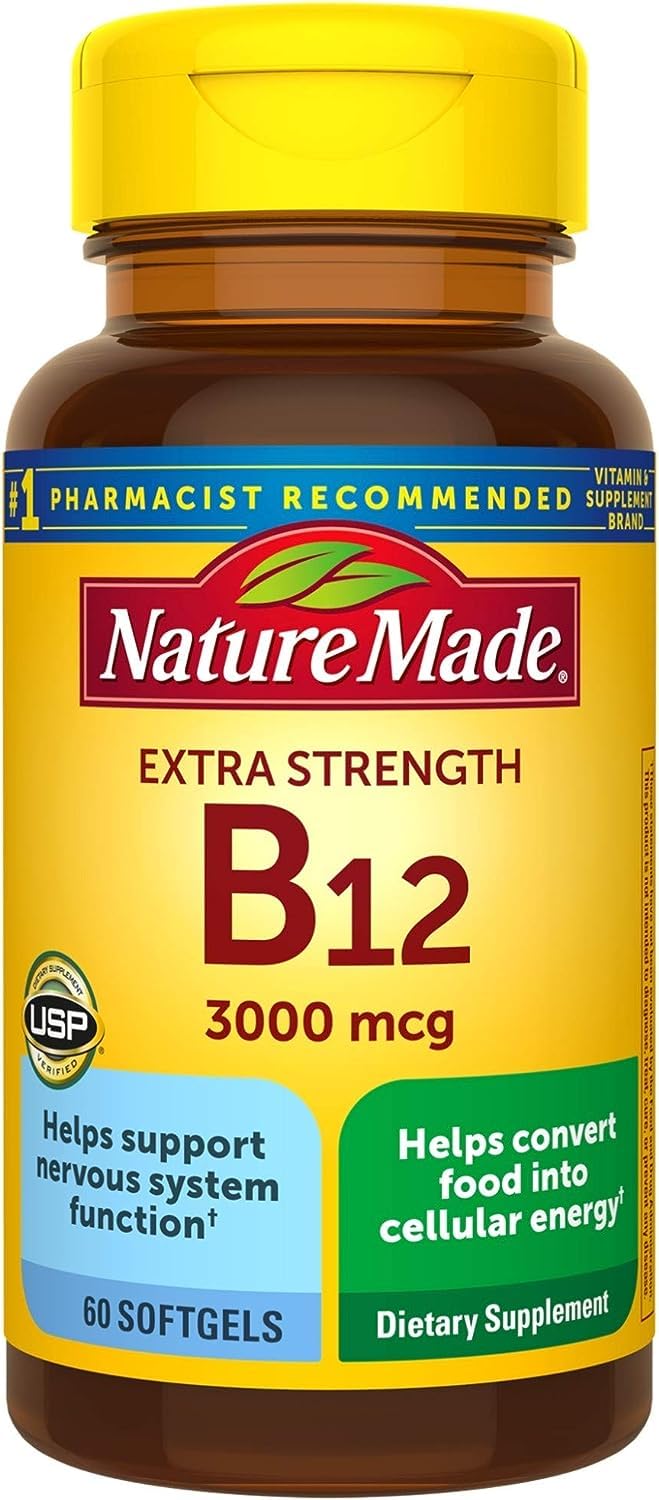 Nature Made Extra Strength Vitamin B12 3000 mcg Softgel, 60 Count