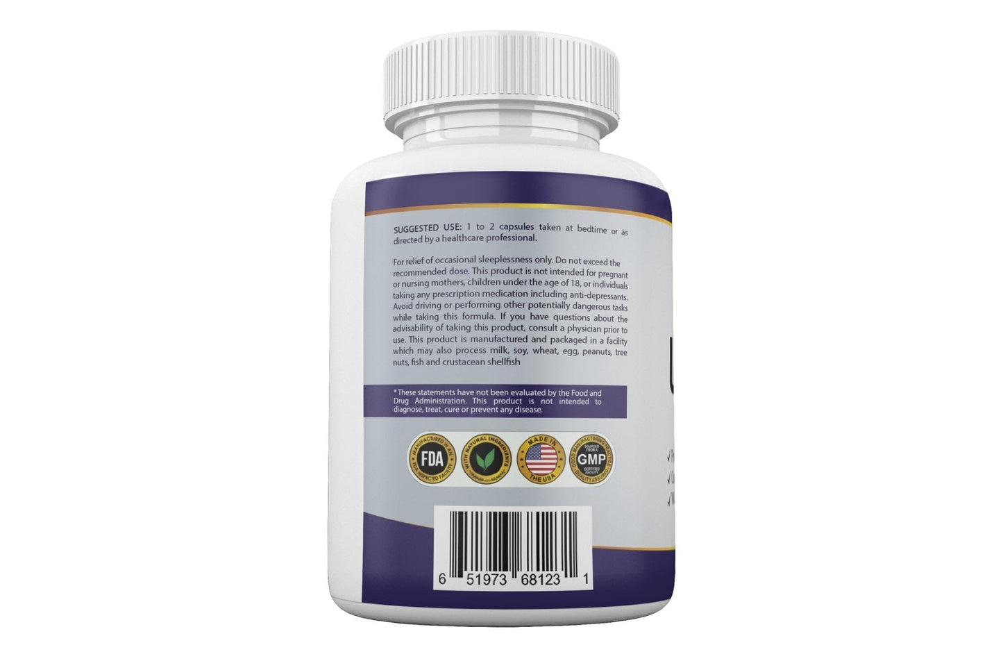 Qivaro Ultra Sleep Pro Health Sleep Aid for Adults with L-Theanine, 5-HTP and GABA, 60 Capsules